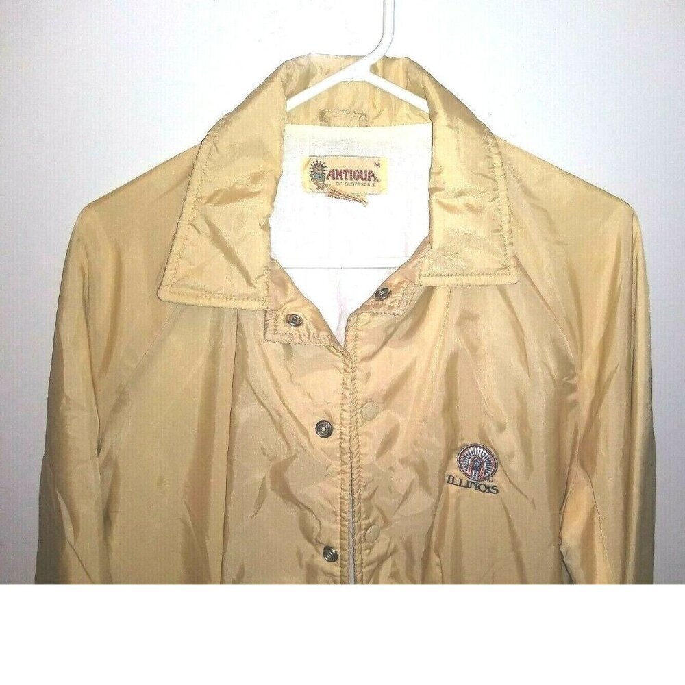 Antigua Windbreaker Jacket flannel lining  Univ of Illinois illini Chief logo - Picture 3 of 5